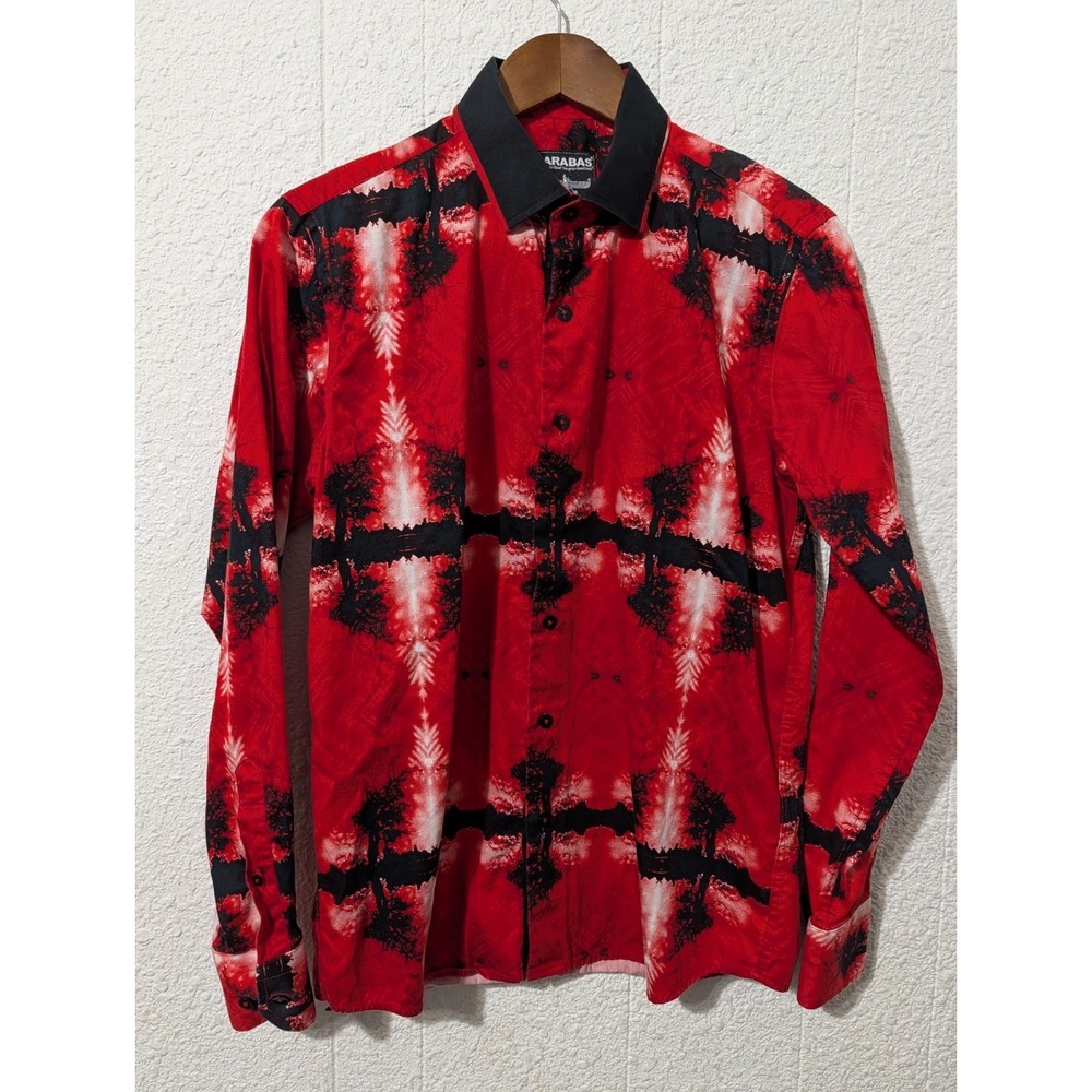 Barabas Men's Luxury Long Sleeve Button Up Shirt Size Small